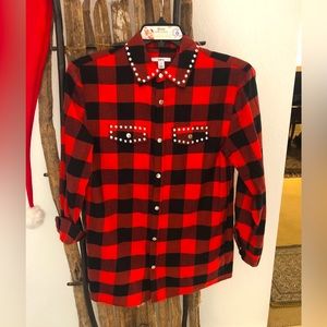 Bar III studded shirt size small.